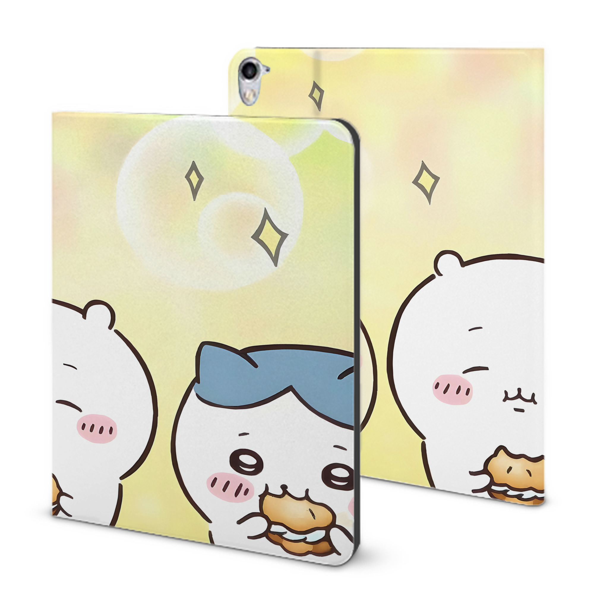 （画像用） ちいかわ Chii-kawa IPad ケース ブック型 PUレザー TPU 耐衝撃 軽量 薄型 ペン収納なし 全面保護 IPad 各モデル対応